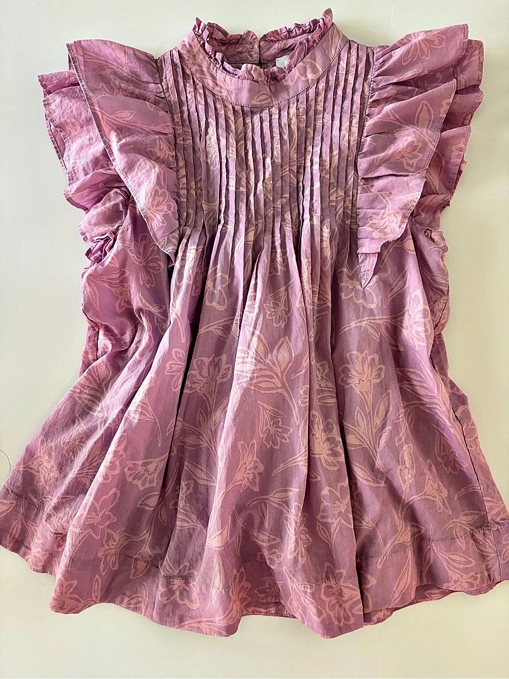J. Marie Floral Ruffle Mini Dress Small